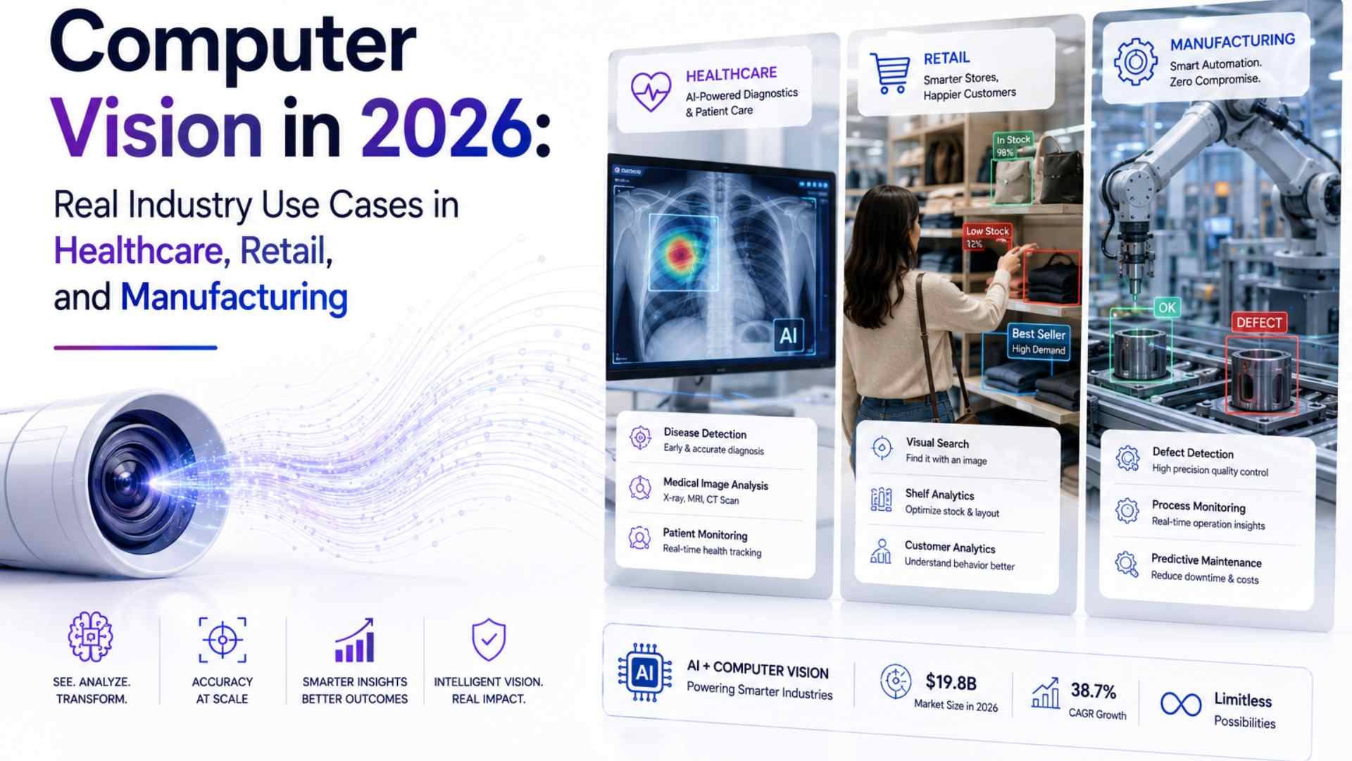 Computer Vision in 2026: Real Industry Use Cases in Healthcare, Retail, and Manufacturing