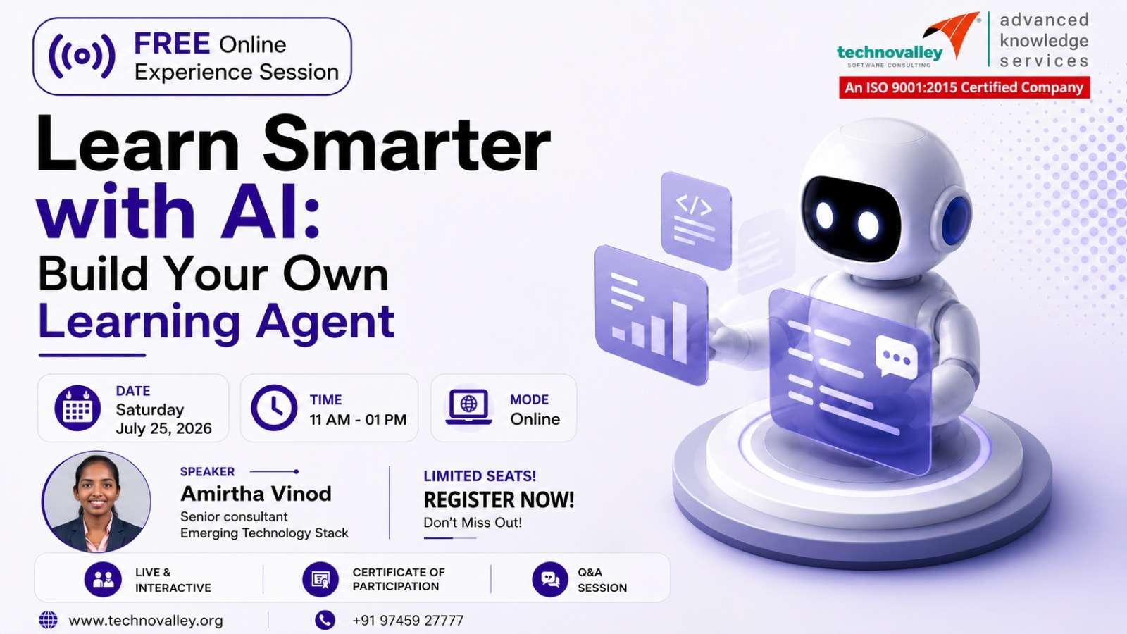 Build Your Own AI Learning Agent – Free Online Experience Session