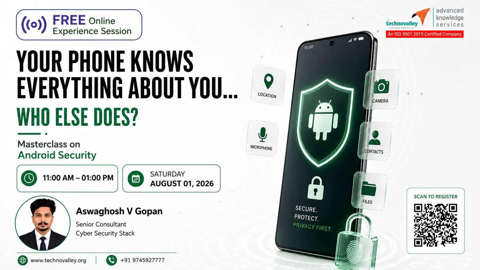 Free Online  Experience Session - Your Phone Knows Everything About You... Who Else Does? Masterclass On Android Security
